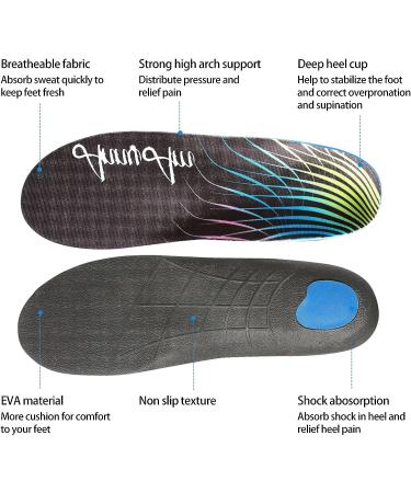 Orthotics for Plantar Fasciitis Insoles with Arch Support for Men and Women | Athletic Cushion Shoe Inserts for Pain Relief (Men 7-7.5 | Women 9-9.5, Black) - Buy Online on GoSupps.com
