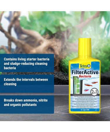 Tetra FilterActive Bacteria- mix of live starter bacteria & sludge-reducing cleaning bacteria to support biological activity in aquarium extend cleaning intervals & improve filter performance 250ml 250 ml (Pack of 1) - Buy Online on GoSupps.com