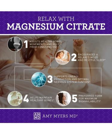 Dr. Amy Myers Magnesium Citrate - 120 Capsules, 100mg, Supports Bowel Regularity, Energy & Muscle Relaxation - Dietary Supplement - Buy Online on GoSupps.com