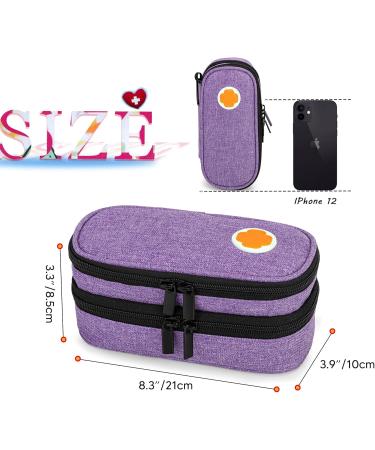 Curmio Double Layer Adrenaline Travel Bag - Portable Storage for EpiPens AUVI-Q & Asthma Inhalers - Purple - Buy Online on GoSupps.com