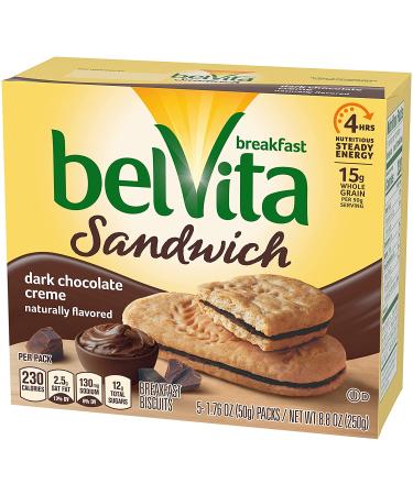 belVita Dark Chocolate Creme Breakfast Biscuits - 6 Boxes x 5 Packs - 2 Sandwiches Per Pack - Buy Online on GoSupps.com