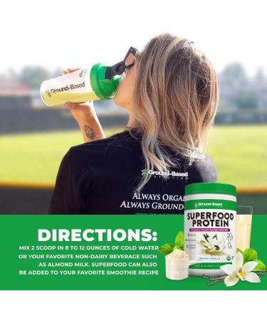 Ground-Based Nutrition Plant-Based Protein Superfood Powder - Vanilla Flavor - Vegan Keto Paleo Friendly - High Protein Low Calorie Gluten-Free - 20 Servings Creamy Vanilla Vanilla 1.29 Pound (Pack of 1) - Buy Online on GoSupps.com