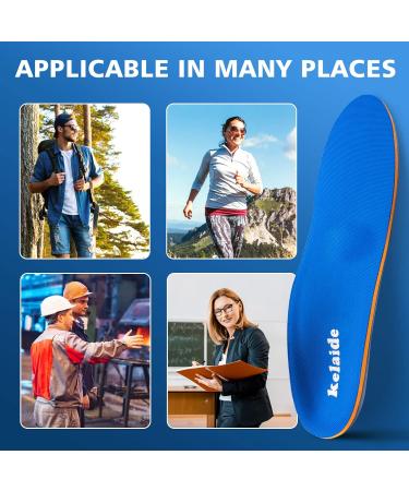 Kelaide Arch Support Insoles for Plantar Fasciitis Relief - Comfort Orthotic Inserts for Flat Feet & Feet Pain - Unisex Blue Shoes Insoles (Men's 7-7.5 / Women's 9-9.5 - Buy Online on GoSupps.com