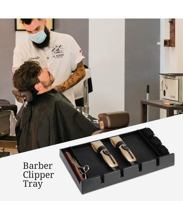 Segbeauty Clipper Rack Organizer Tray - Professional Anti-Slip Barber Tool Holder with 4 Notches - Black Plastic Razor Case for Salon Stations - Buy Online on GoSupps.com