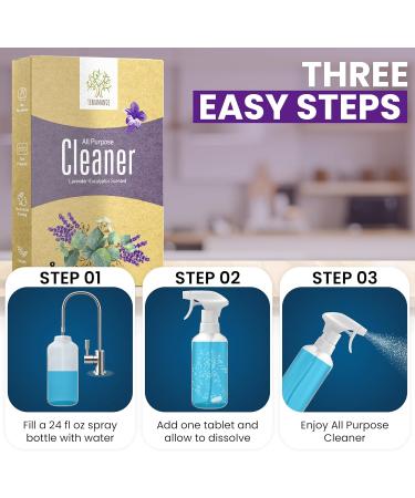 All-Purpose Cleaner Refills - Eucalyptus & Lavender Multi-Surface Cleaning Tablets (8 Count) - Makes 8x 24 fl oz Bottles - Eco-Friendly & Powerful Cleaning Solution - Buy Online on GoSupps.com
