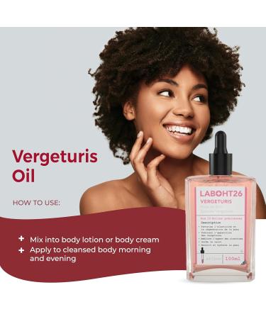 HT26 Vergeturis Stretch Mark Oil - Nourishing Blend for Melanin Rich Skin | 10 Oils for Prevention & Repair - Pregnancy Belly Oil - 100ml - Buy Online on GoSupps.com