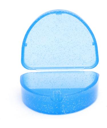 Slim Orthodontic Dental Case - Colour & Glitter Choices for Retainers Bleaching Trays Dentures & More (Glitter Blue) - Buy Online on GoSupps.com