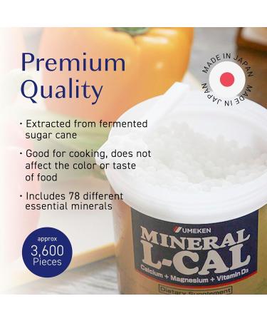 Mineral L-Cal Calcium with Vitamin D3 12 Month Supply Water Soluble Ball Format with Magnesium & Minerals Fast Absorbing Calcium Magnesium D3 Supplement 3 600 Balls per Bottle 360g Pack of 2 180 Count (Pack of 2) - Buy Online on GoSupps.com
