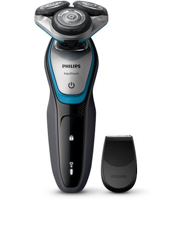 Philips S5400/06 Series 5000 Aqua Touch Electric Shaver with Smart Click Precision Trimmer Charcoal Grey - Aquatic Blue - Super Nova Silver 5 Piece Set
