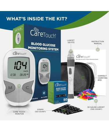 Blood Glucose Monitor Kit - Glucometer + Testing Strips, Lancing Device, Lancets - Travel Case Included | Diabetic Supplies - Buy Online on GoSupps.com