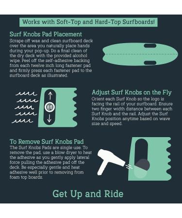 Surf Knobs Pop-Up Surfing Accessory - Improve Pop-Ups for Surfers | Ideal for Injured, Aging, Adaptive & Beginners | Fits Hard-top Surfboards - Buy Online on GoSupps.com