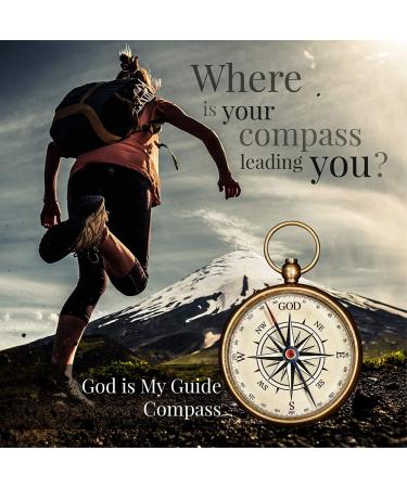 God is My Guide Brass Compass with Stand - Engraved Scripture Prayer Religious Gift - Perfect for Baptism, Confirmation, First Communion, Graduation - Buy Online on GoSupps.com