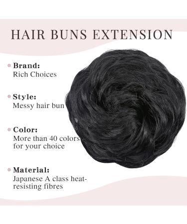 Buy Dark Black Hair Extensions for Voluminous Updos | Real Hair Ponytail & Dutt Hair Ties - 45g - Buy Online on GoSupps.com