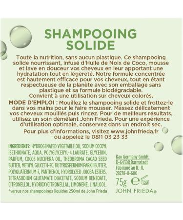 JOHN FRIEDA Solid Nutrition Shampoo 75g - Buy Online on GoSupps.com
