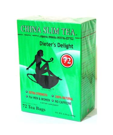 China Slim Tea Dieter's Delight 72 Tea Bags (NET WT 6.34 OZ (180 g) Made in USA 6.34 Ounce (Pack of 1)