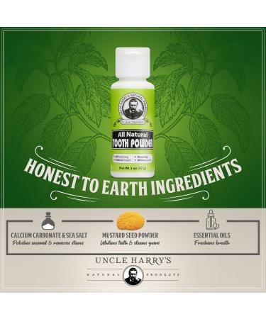 Uncle Harry's All Natural Tooth Powder | Remineralizing & Whitening Toothpaste for Sensitive Teeth | Alkalizing Gum Health & Fresh Breath (2 oz - Buy Online on GoSupps.com