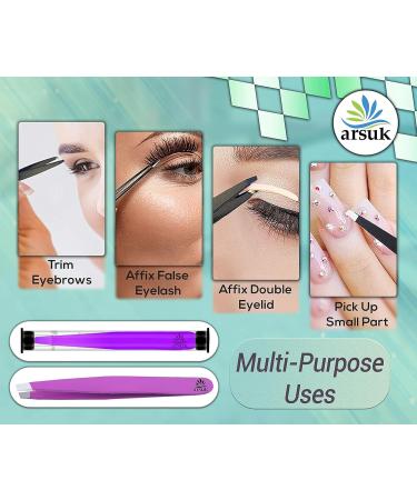 Arsuk Precision Tweezers - Diagonal Soldering & Eyebrow Tweezers for Women & Men | Perfect for Hair Removal (Black) - Buy Online on GoSupps.com
