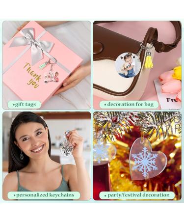 300 PCS Clear Acrylic Keychain Blanks - 6 Shapes | Wholesale DIY Crafts Accessories for Vinyl Resin | Engraveable Key Chains - Buy Online on GoSupps.com