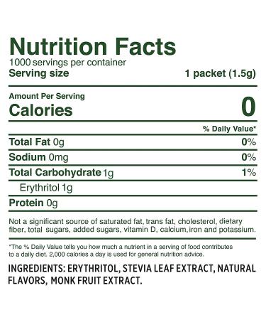 Whole Earth Sweetener Co. Stevia and Monk Fruit Sweetener  Erythritol Sweetener  Sugar Substitute  Zero Calorie Sweetener  1 000 Stevia Packets (Packaging May Vary)  70.54 Ounce Stevia and Monk Fruit 1000 Count - Pack of 1 - Buy Online on GoSupps.com