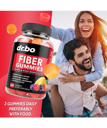 Fiber Gummies for Adults & Kids - Prebiotic Supplement for Digestive Health - 60 Gummies - Buy Online on GoSupps.com