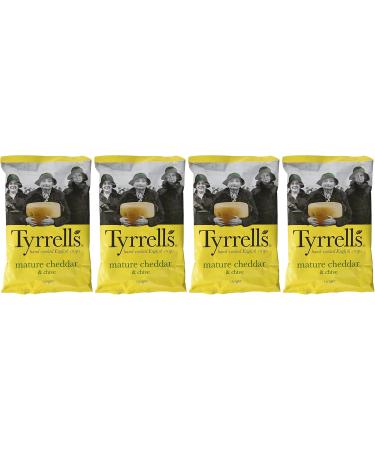 Tyrrell's Chips Cheddar Agfine/Ciboulette 150g - Pack of 4 - Buy Online on GoSupps.com