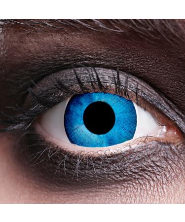 Party Factory 1 pair of colored contact lenses motif Electro Blue soft 3-month lenses for carnival cosplay Halloween