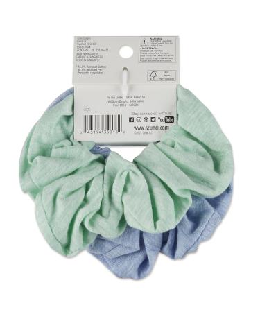 Scunci Upcycled JUMBO Scrunchies (Blue Mint, 2-Pack) | Eco-Friendly & Sustainable Cotton - Buy Online on GoSupps.com