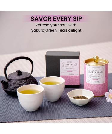 Sakura Green Tea by CHILL TEA Tokyo (100g Loose Leaf) - Cherry blossom tea Japanese Tea Loose Leaf Tea Flavoured Tea- Fruity Floral Flavour Taste of Japan 100 g - Buy Online on GoSupps.com
