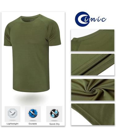 Buy Cimic Sport T-Shirts for Men - Quick-Drying Breathable Fitness Shirts | 3 or 5 Pack | Short Sleeve Running Tees in Black Gray Green Marine Blue - Buy Online on GoSupps.com
