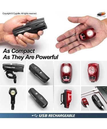 Cygolite Metro Plus 800 & Hotshot Pro 150 USB Rechargeable Bicycle Light Combo Set - Black/Red - Buy Online on GoSupps.com
