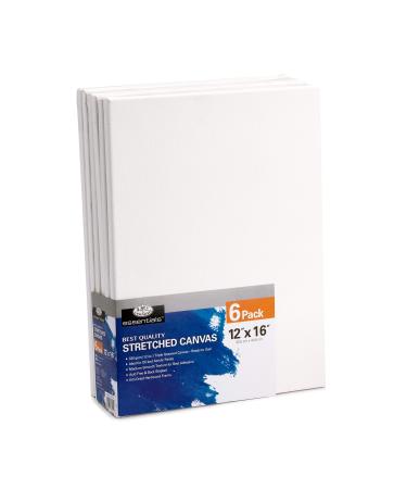 Royal & Langnickel Essentials 12x16 Triple Gessoed Stretched Canvas Value Pack for Oil and Acrylic Painting 6 Pack 12 x 16 - 6pk
