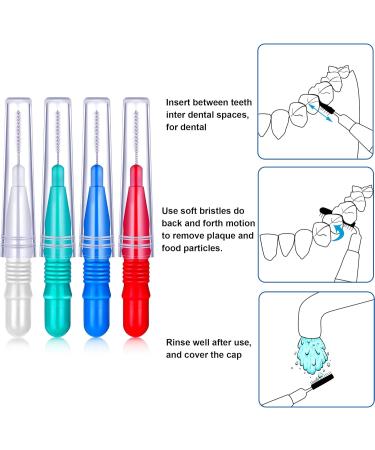100 Pcs Interdental Brushes & Toothpicks - Oral Hygiene Tool in Red Blue White & Green | Best Dental Floss & Cleaning Aids for Healthy Teeth - Buy Online on GoSupps.com