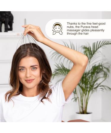 Buy Purava Head Massage Device - Original 20-Finger Head Crawler Spider - Premium Gift for Relaxation - Silver Edition - International Shipping Available - Buy Online on GoSupps.com