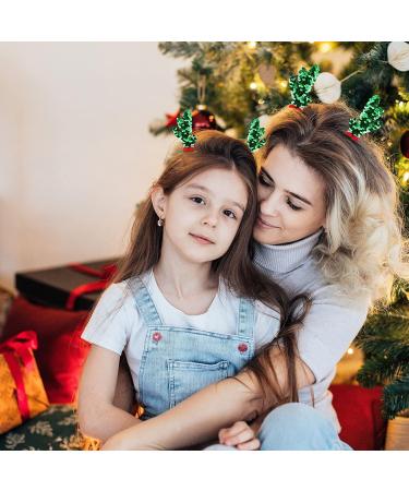 Christmas Hair Clips - 4 Pairs Glitter Sequins Antler Hair Accessories for Women & Girls | Perfect for Holiday Parties - Buy Online on GoSupps.com