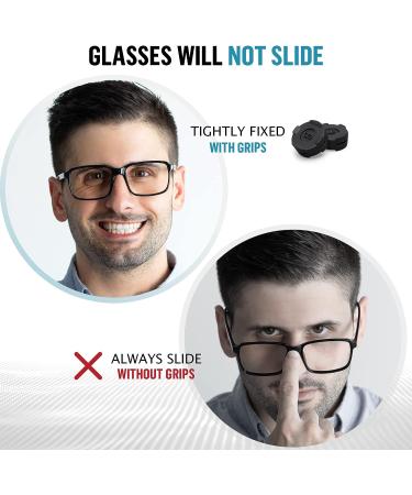 Eyeglass Ear Grips - Glasses Ear Cushion - Silicone Glasses Ear Grip - Eyeglass Accessories Glasses Grip - Ear Grips Hooks for Glasses - 12 Pairs (Black) 12 pairs Black - Buy Online on GoSupps.com