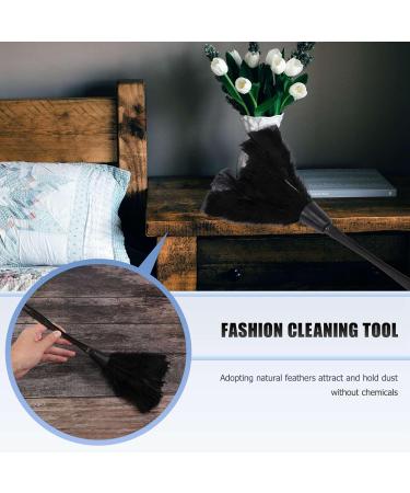 Hoadoek 1pc Fashion Turkey Duster with Black Plastic Handle Cleaning Tool(Black) 35cm - Buy Online on GoSupps.com