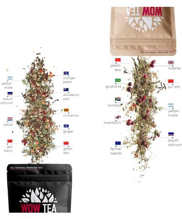 Buy WoW Tea - 2 Diet Teas for Weight Loss & Detox | 100% Natural Green Tea & Yerba-Mate | 300g - Made in EU - Buy Online on GoSupps.com