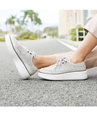 OrthoComfoot Women's Arch Support Walking Shoes - Plantar Fasciitis Relief - 9 W - Light Grey - Buy Online on GoSupps.com