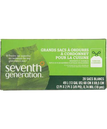 Seventh Generation Drawstring Kitchen Trash Bags 13 Gallon - 20 Count Eco-Friendly - Buy Online on GoSupps.com
