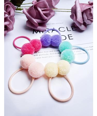 28 Pack Pom Pom Hair Ties for Toddler Girls - Cute Elastic Hair Bands for Kids - Buy Online on GoSupps.com