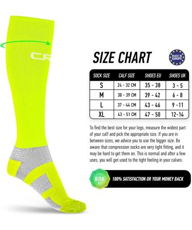 CFA V1 Compression Socks for Men & Women - Ideal for Running Gym Cycling & Recovery - Sustainable Danish Design - 2 Pairs - Gelb - Buy Online on GoSupps.com