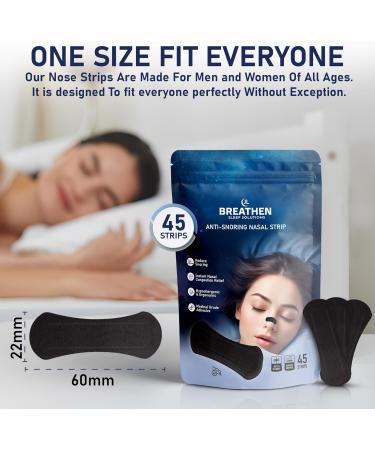 Breathen Sleep Solutions Anti-Snoring Nasal Strips - 45ct | Reduce Snoring & Nasal Congestion | Hypoallergenic for Better Sleep & Wellbeing - International Shipping Available - Buy Online on GoSupps.com