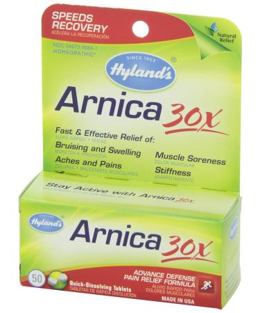 Hyland's Arnica Tablets 30X | Natural Homeopathic Pain Relief & Bruising - 50 Count (Pack of 6) - Fast International Shipping - Buy Online on GoSupps.com