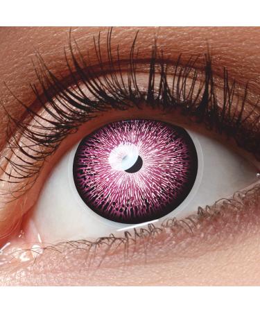 Colored contact lenses 1 pair of purple Galaxy Purple (2 pieces).Top quality for Halloween Mardi Gras Fastnacht Carnival Halloween free contact lens container without strength