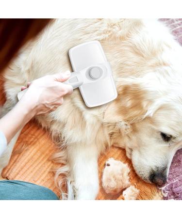 Crala Self Cleaning Slicker Brush- Pet Grooming Shedding Tool for Short & Long Haired Dogs & Cats- Removes Loose Undercoat, Mats & Tangles- White - Buy Online on GoSupps.com
