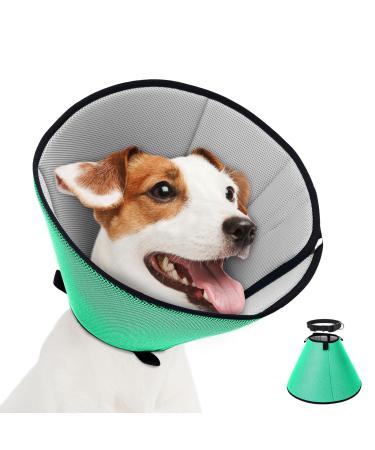 Supet breaker for dog leak protection soft protective collar tape tapes adjustable recycling neck band breathable pet elisabethane leak protection dog after op dog green s s neckpan: 20-25.5cm lime green