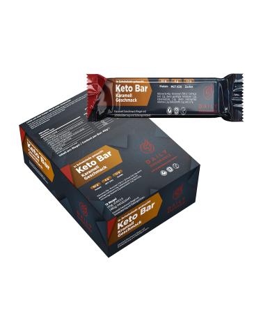 Daily Endurance |Keto Bar |Best keto protein bar |Low Carb Paleo & Keto Riegel |Vegan Healthy Snacks Keto Chocolate |3 g net carbs |12 bars with Sckoko coating |480 g (caramel) - Buy Online on GoSupps.com