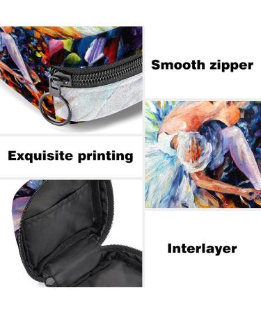 Artistic Women's Napkin Storage Bag - Oil Painting Ballet Dancer | Portable Menstrual Cup & Bandages Organizer - Buy Online on GoSupps.com