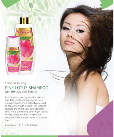 Vaadi Herbals Lotus & Honeysuckle Shampoo - Color Preserving Natural Paraben & Sulfate Free - All Hair Types - 11.8 oz - Buy Online on GoSupps.com