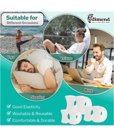 Pedimend Gel Toe Separator & Straightener 6-Piece Set for Hammer Toe Curved Toes & Pinky Toe Adjustable Sizes for Men & Women - Buy Online on GoSupps.com